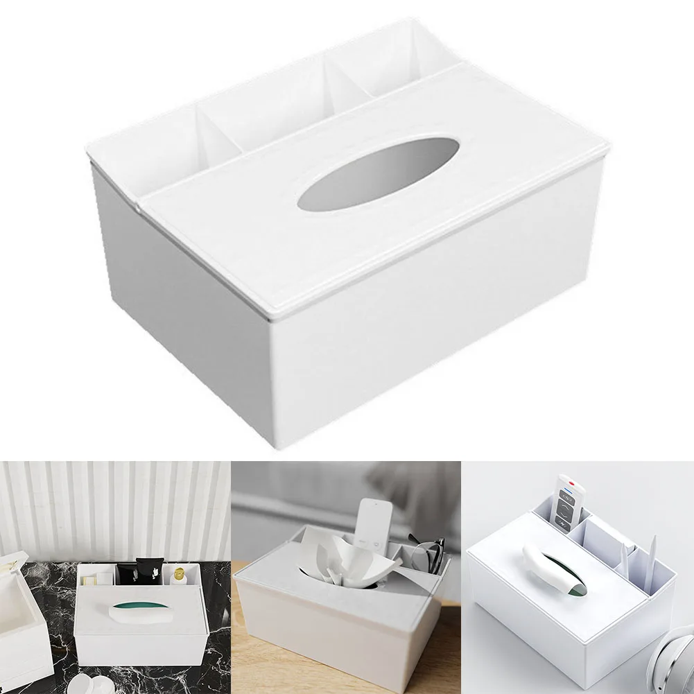 

Tissue Box Tissue Storage Box 23.7*17.3*10.7cm Anti-skid Feet Compartment Storage Box Convenient Easy To Clean