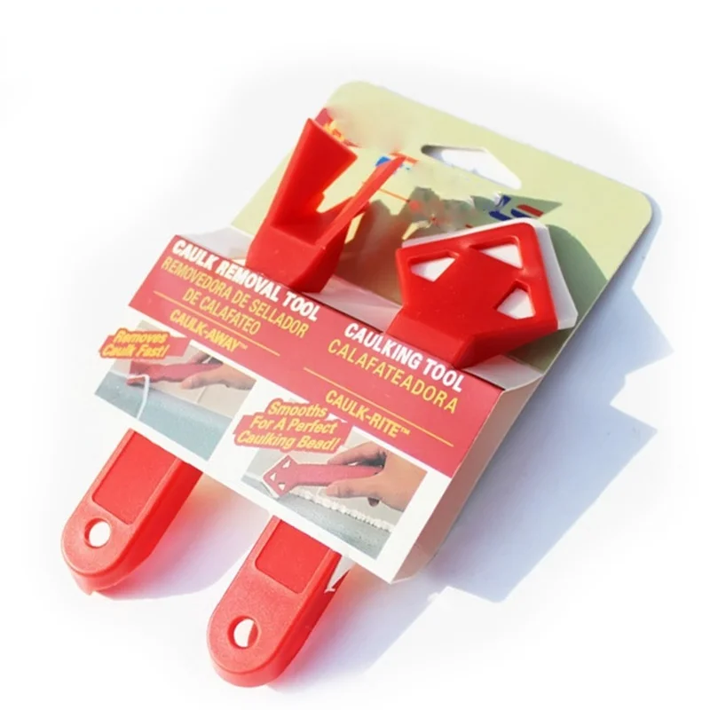 

2Pc/set Silicone Scraper Tool Kit for Bathroom Professional Sealant Removal Hand Tools Caulk Away Remover Finisher Caulking Tool