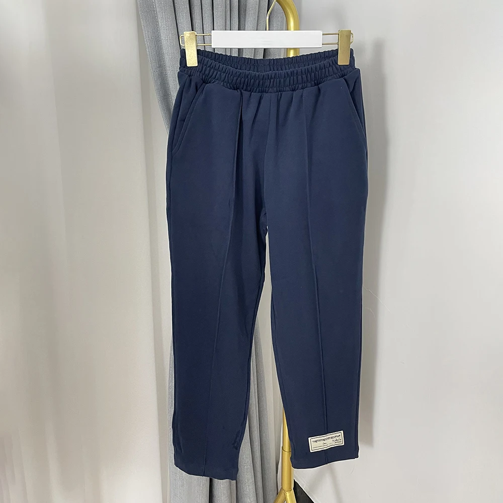 

100% хлопковые французские махровые спортивные тренировочные повседневные брюки 9/10 для женщин легкие однотонные спортивные брюки женская о...