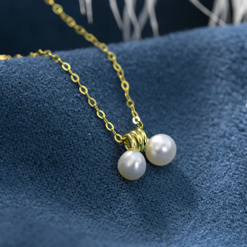 Red Bridge Pearl S925 Серебро Натуральный водный жемчуг Весенняя серия Ожерелье с