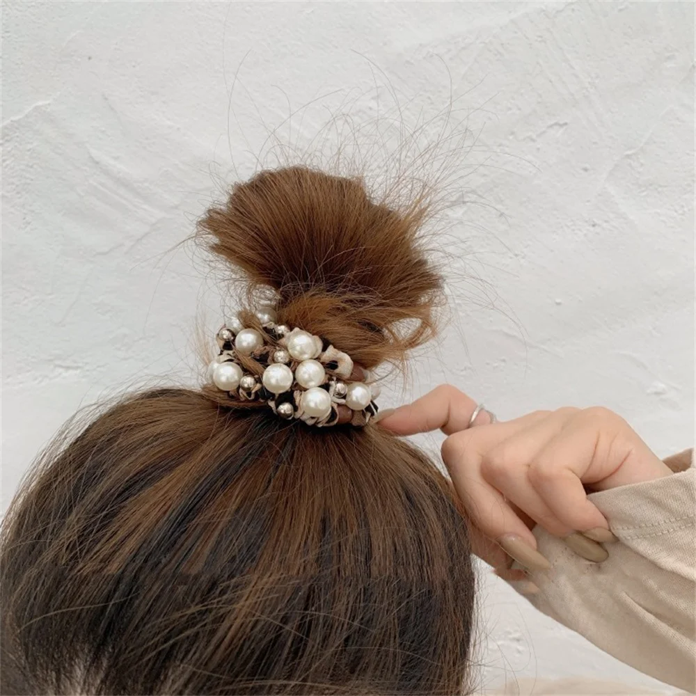 Элегантный жемчужный браслет для волос двойное использование кольцо Шариковая
