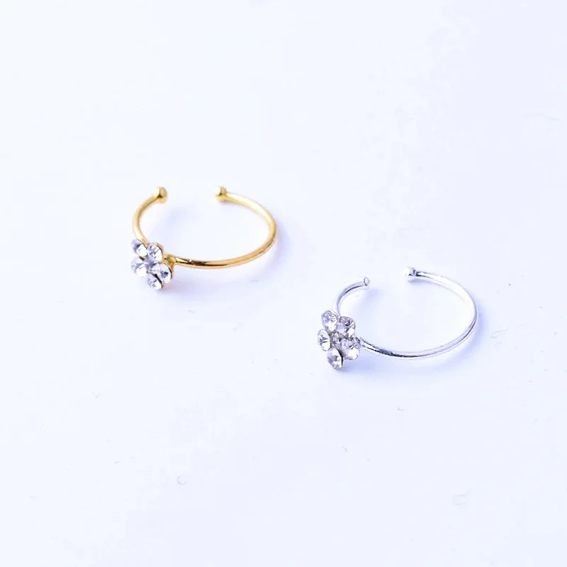 1 шт. цветок клип нос кольцо поддельные пирсинг серьги-кольца шпильки не из