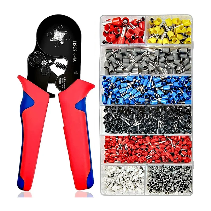 

Ferrule Crimping Tool Kit - AWG23 Adjustable Ratchet Wire Crimping Plier With 1200PCS Wire Ferrules Kit Wire Terminals