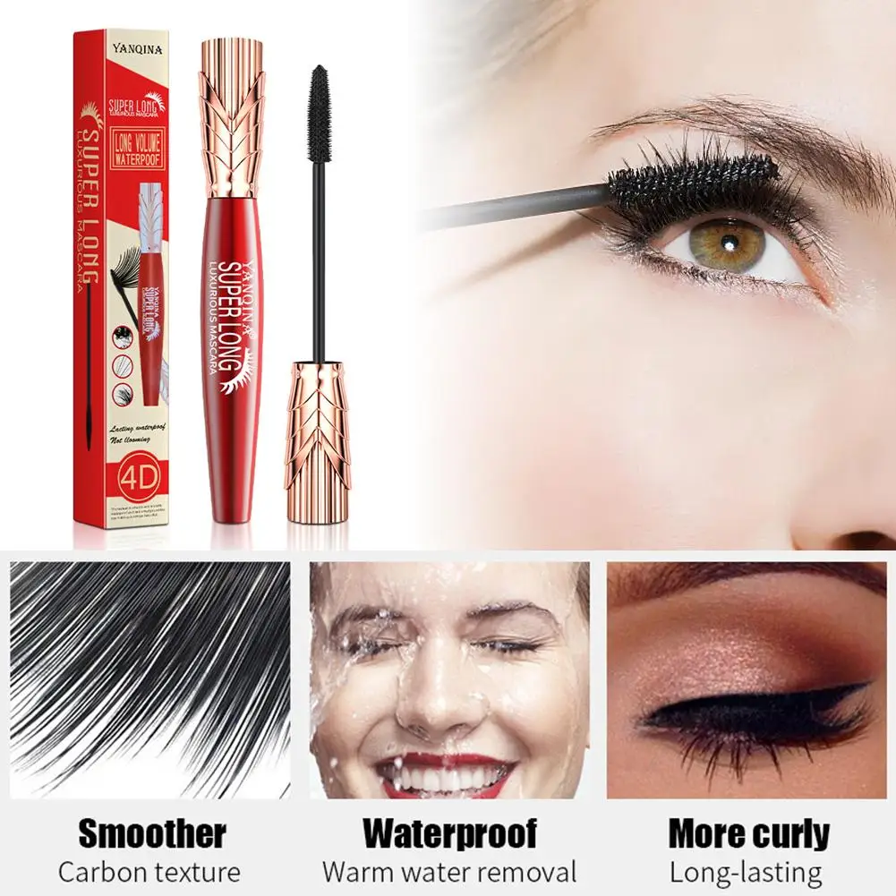 

4D Crown Black Mascara Thick Curling Waterproof Mascara Easy Carry Eyelashes Extension Makeup To Tool Eyes S7I8