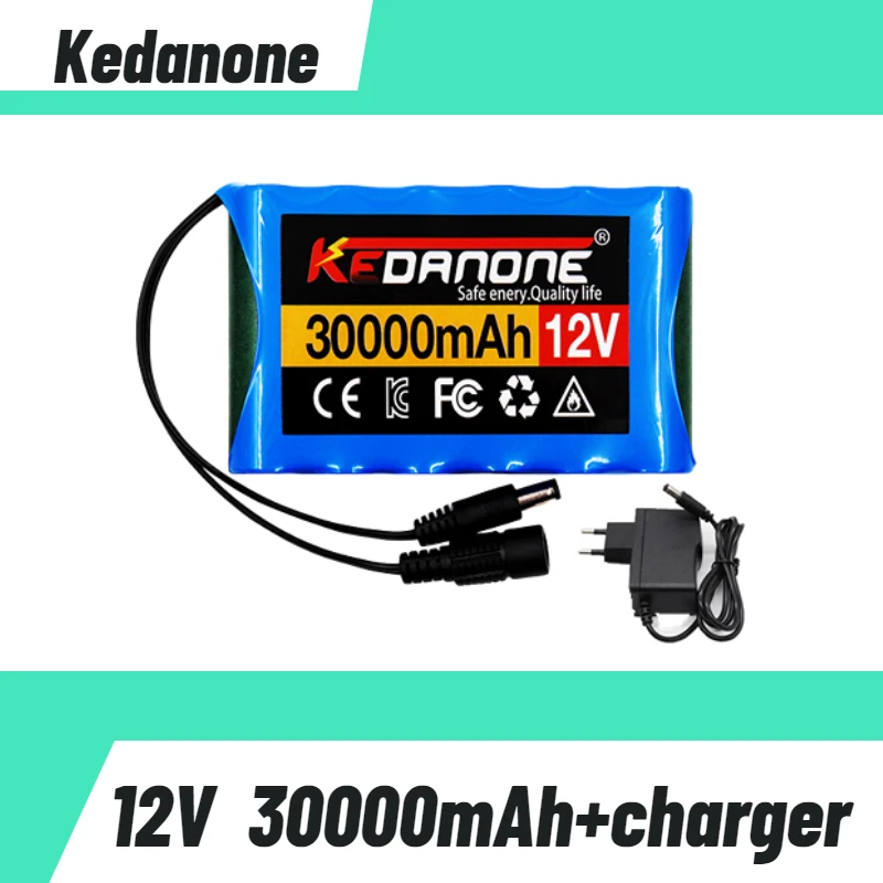 

2023 Rechargeable Battery 12V 30000mah Lithium Battery Pack Capacity DC 12.6V 30Ah CCTV Camera Monitor with Charger