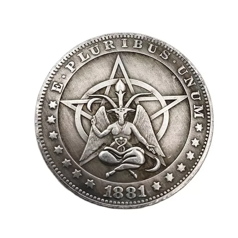 

coin 1881 Five-pointed Star Goat Morgan Commemorative coin Collection Living Room Decoration Coin Crafts Gift 1pcs