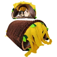 small animal tunnel house soft guinea pig hideout playing sleeping resting warm flannel nest habitats for chinchilla bunny
