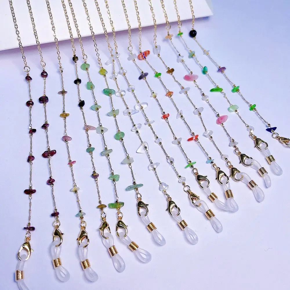 

Women Men Anti-lost Necklace Metal Natural Stone Chain Glasses Chain Mask Lanyards Eyeglasses Holder