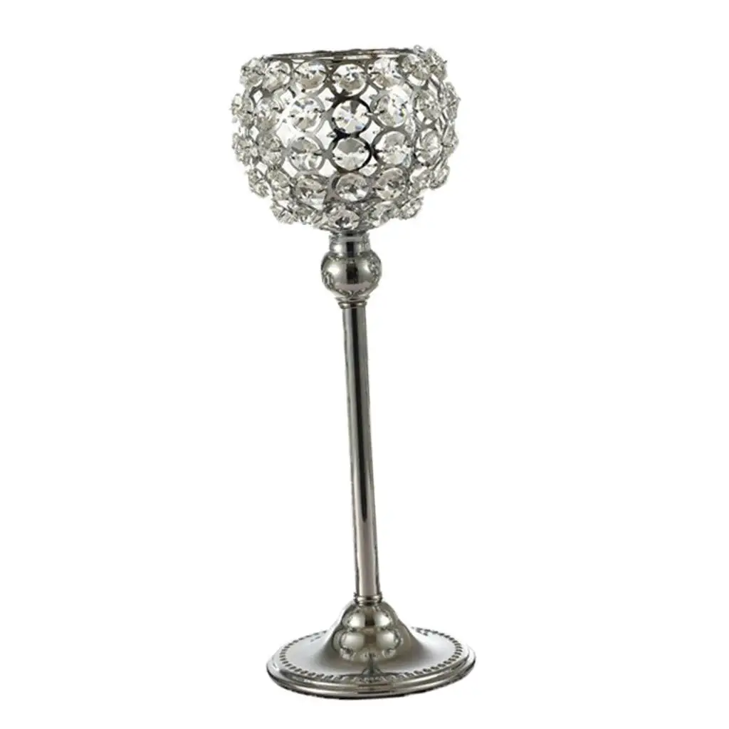 Блестящий хрустальный подсвечник на ножке украшение для свадьбы вечеринки дома