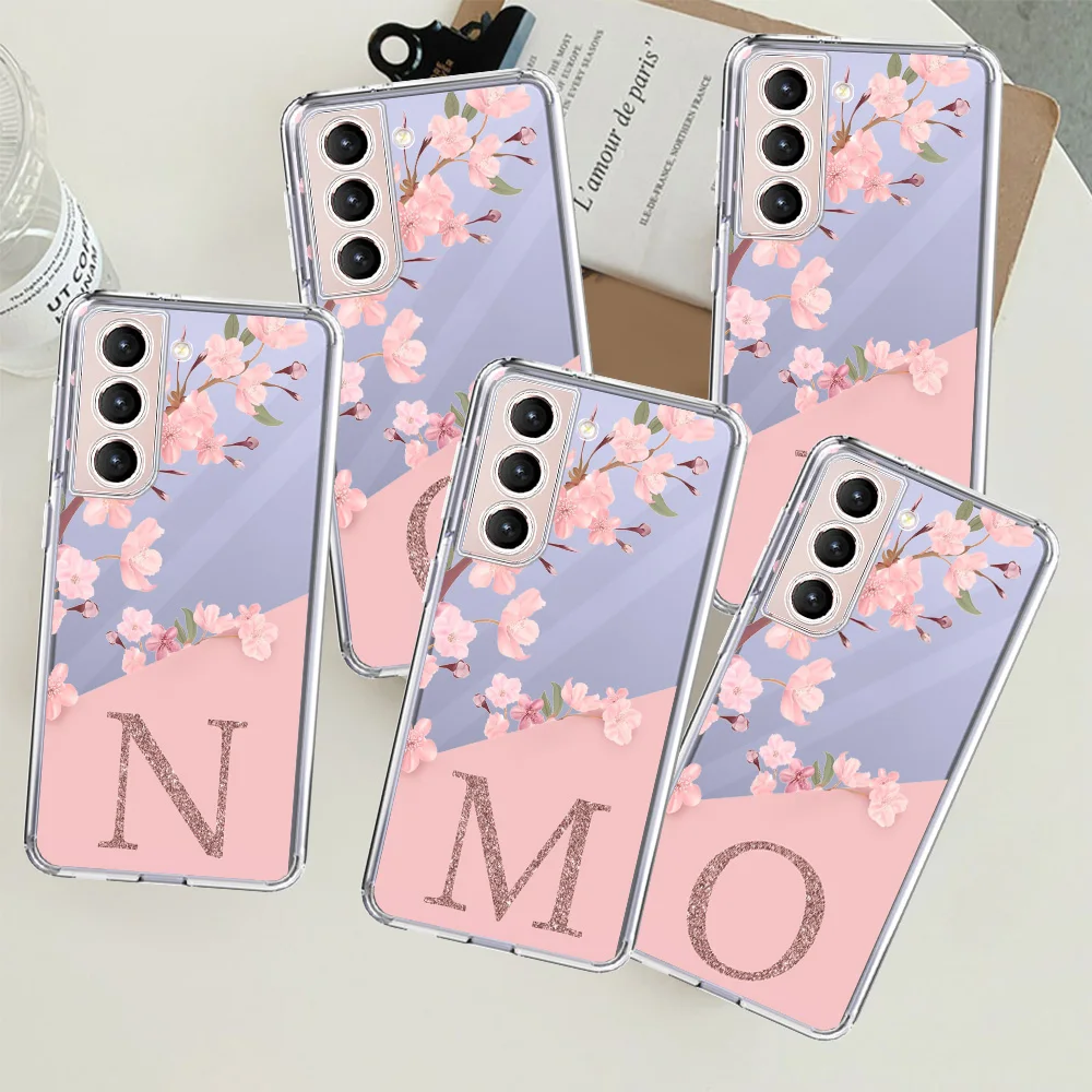 

Cherry Blossom Flower Initial Alphabet M N Clear Case For Samsung Galaxy S22 S21 S20 FE S10 S9 Plus Phone Note 20 10 Phone Tampa