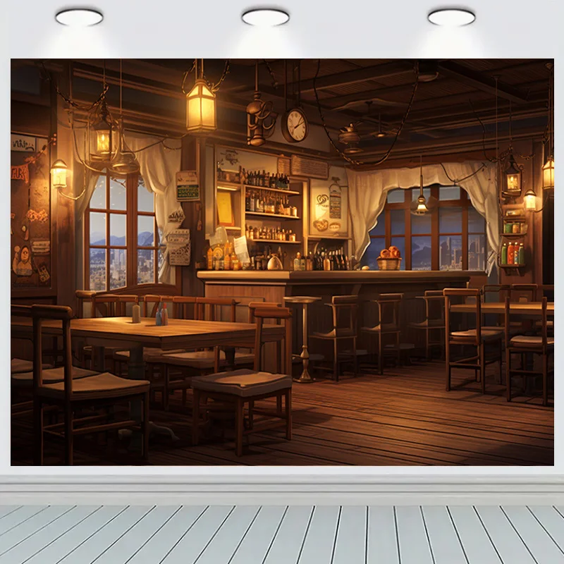 Фон для фотосъемки в стиле старого Tavern Barista Coffee Shop