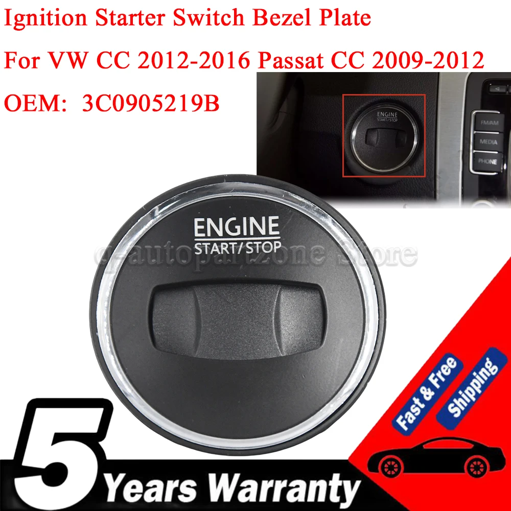 

Крышка лицевой панели выключателя зажигания и стартера 3C 0905219 B для VW Passat 2006-2015 CC 2012 2013 2014 2015 2016 Passat CC 2009 2010 2011 2012