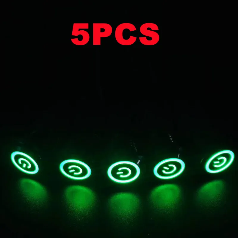 

Водонепроницаемый металлический кнопочный выключатель, 12/16/19 мм, лампа 12 В, 24 В, 220 В, мгновенный замок, переключатель питания двигателя автомобиля, 5 шт., красный, зеленый, синий, белый