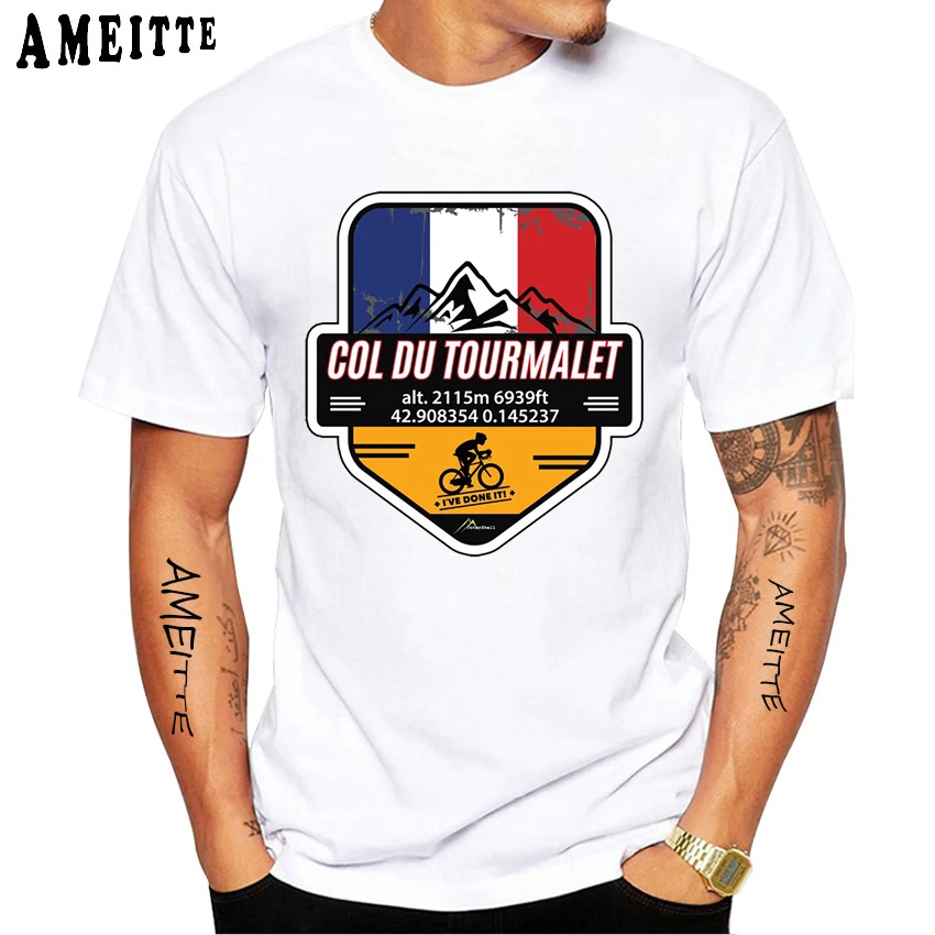 Езда на велосипеде Col du Tourmalet я сделаю это! Футболка мужская с коротким рукавом