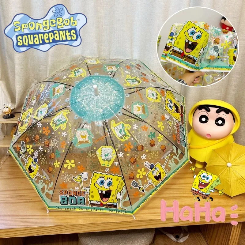 Зонтик Губка Боб мультфильм аниме ручная автоматическая трехскладная