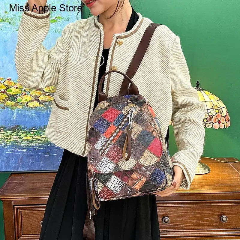 Backpack for Teenage Girls Leather Backpack Women Fashion Wild Trend Casual Small Ladies Travel Bag