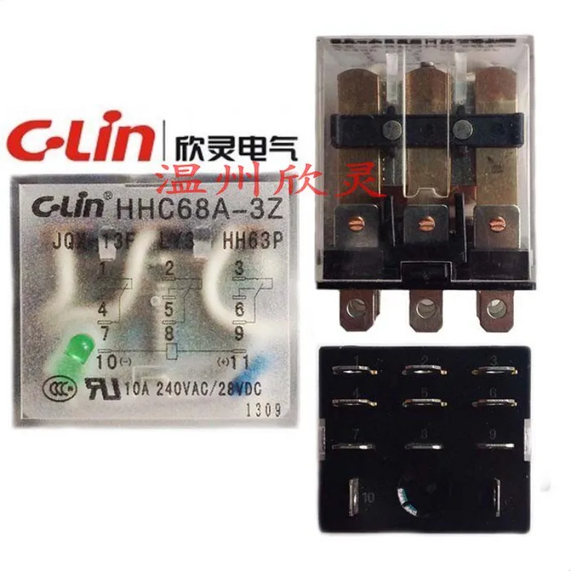 Фото Электромагнитное промежуточное реле Xinling HHC68AL-3Z/HH63PL/JQX-13F/LY3/DC24V, 11 контактов №2