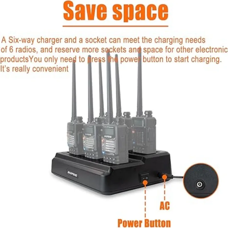 Многофункциональная зарядная станция BAOFENG UV-5R с шестисторонним зарядным
