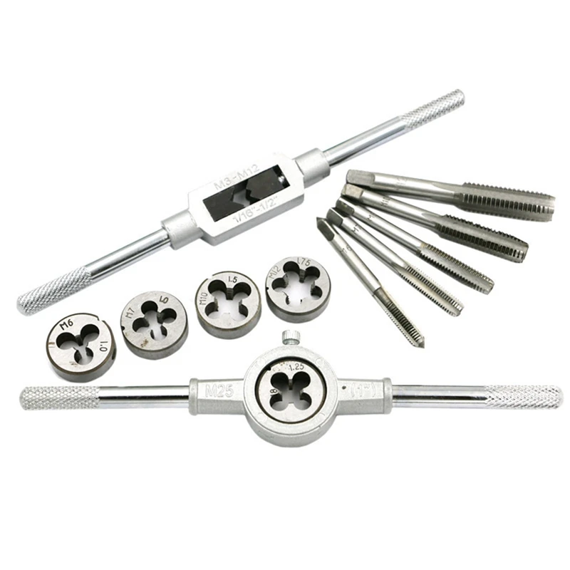 

JHD-12PCS Tap Die Set Hardware Tool ручной кран Wrench Die Twister набор метрических кранов