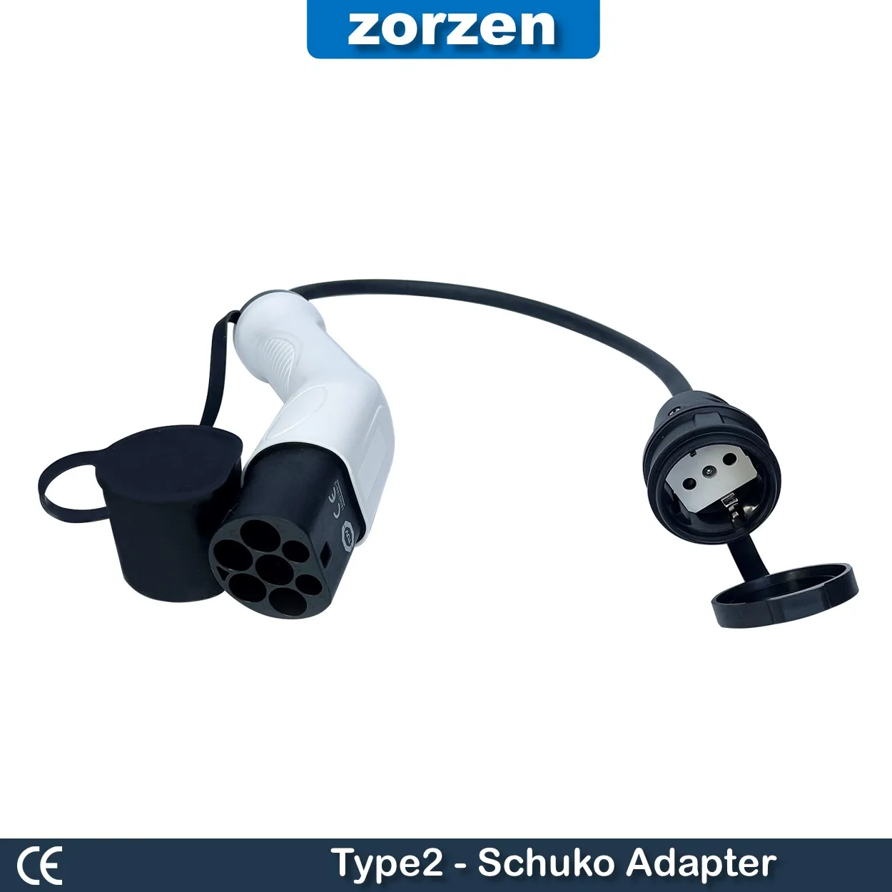 Type2 to Schuko Adapter 16A Mennekes Type 2 to European Domestic Socket for Electric Scooters E-Bikes