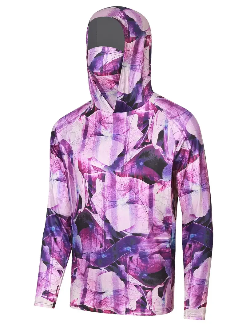 Мужская солнцезащитная футболка с капюшоном и защитой от ультрафиолета