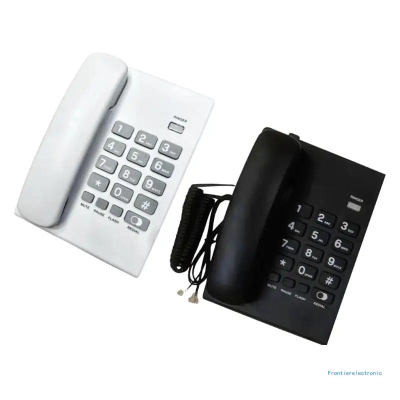 Large Number Redialing Corded Landline for Elderly Hands Free Corded Telephone DropShipping