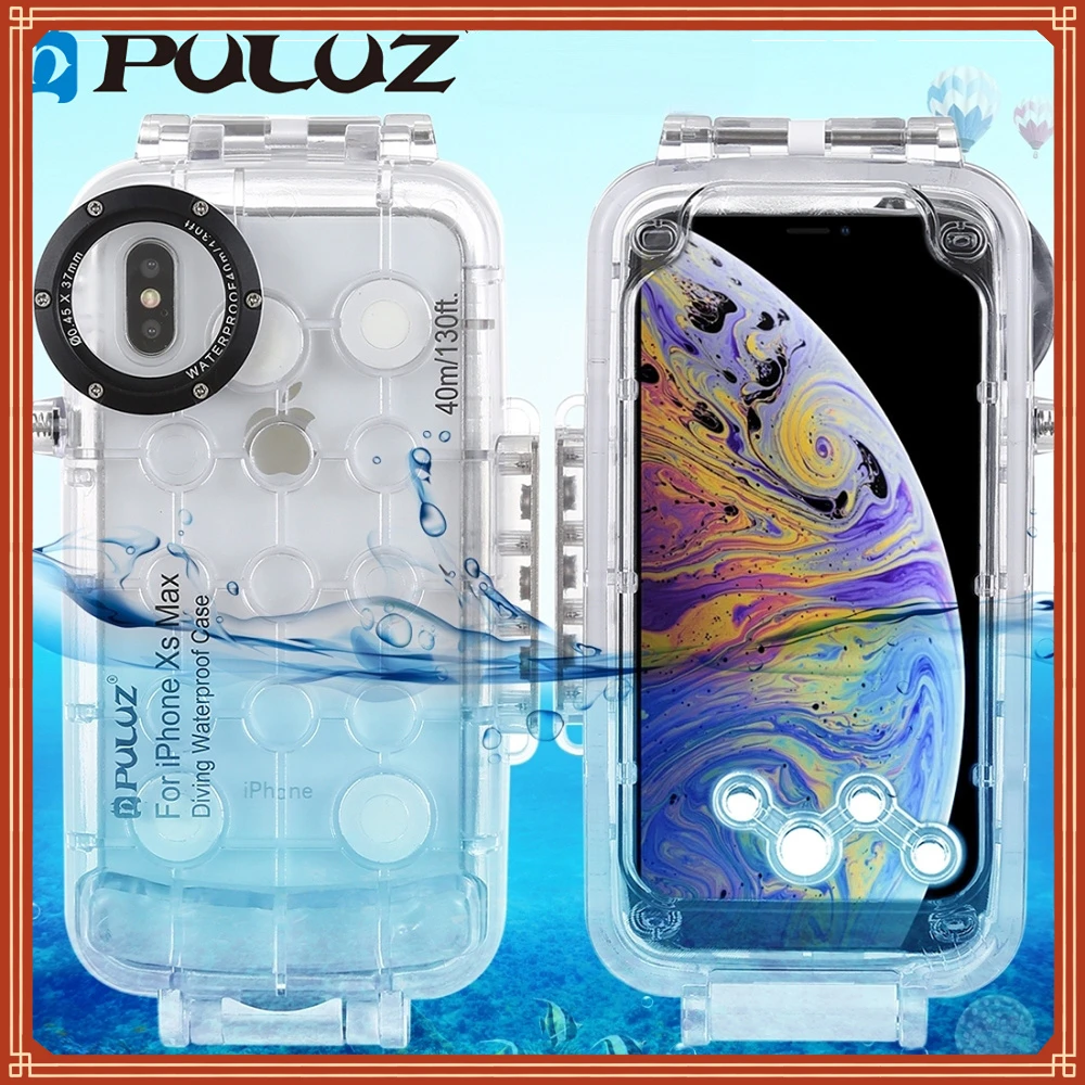 

Чехол PULUZ для iPhone XR XS MAX 7 8 7P 8P, водонепроницаемый чехол для дайвинга, фото-и видеосъемки, 40 м/130 футов
