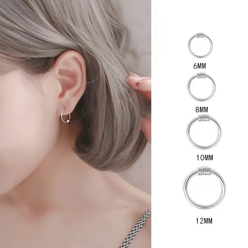 

New 925 Sterling Silver Round Earrings Fashion Charm High Quality 6/8/10/12MM Earrings Party Gifts Ladies Jewelry Free Shipping