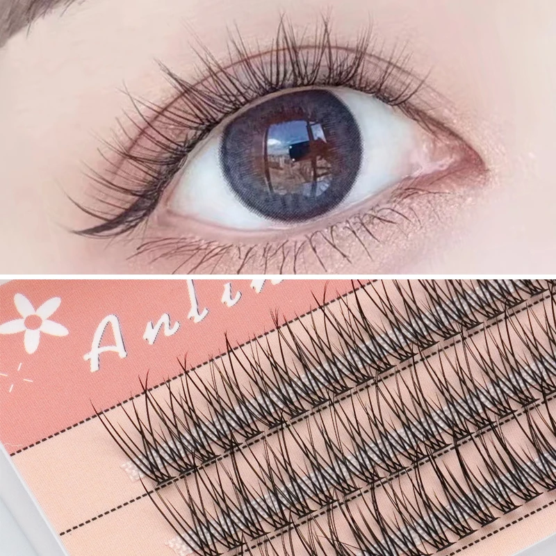 ANLINNET 120 кластеры/коробка ресницы рыбий хвост натуральные блестящие мягкие