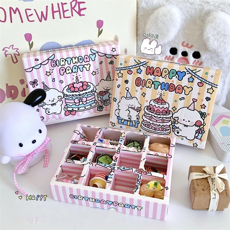 10Pcs birthday present Box DIY Advent Surprise Empty Treat Boxes Favor Candy Biscuit Party Paper Packaging Case Gift |