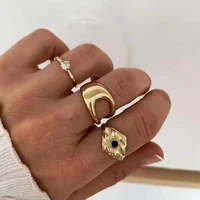 joolim high end gold pvd waterproof fashion hollow geometric wide rings for women stainless steel jewelry wholesale