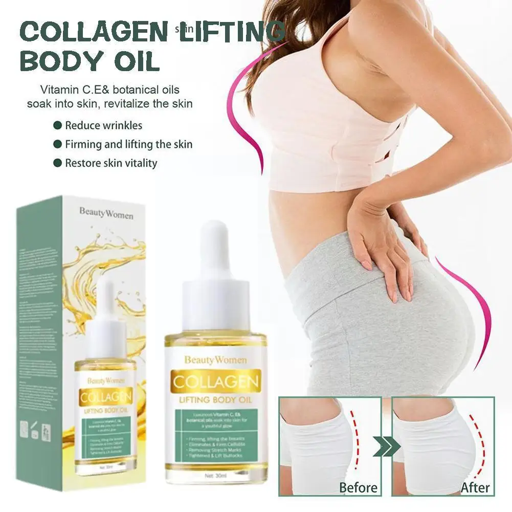 

30ml Collagen Lifting Body Oil Increase Elasticity Oils Massage Lifting Essential Care Breast Women Firming Skin Enhancer S W3S0