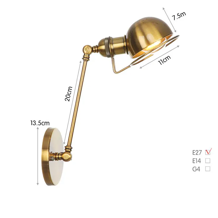 

Бронзовое настенное бра, латунные настенные светильники в европейском стиле, прикроватная лампа, настенный светильник для гостиной, светодиодный светильник Wandlamp, современный светодиодный светильник