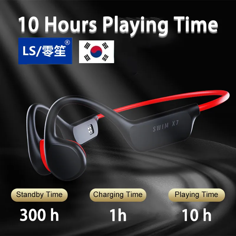

LS Swimming X7 наушники с костной проводимостью PX8, водонепроницаемая гарнитура, беспроводные наушники с открытым ухом и костной проводимостью с ...