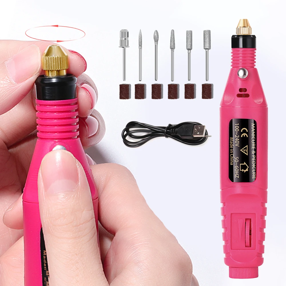 

CNHIDS New Electric Nail Drills Kit Remove Polishing Manicure Pedicure Set Sanding Bands Machine Nail Art Handheld Device Tools