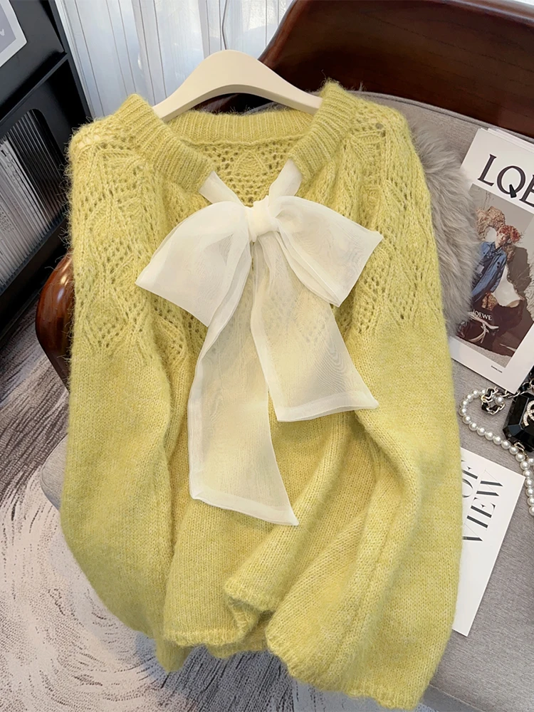 Женский вязаный пуловер с принтом в ассортименте