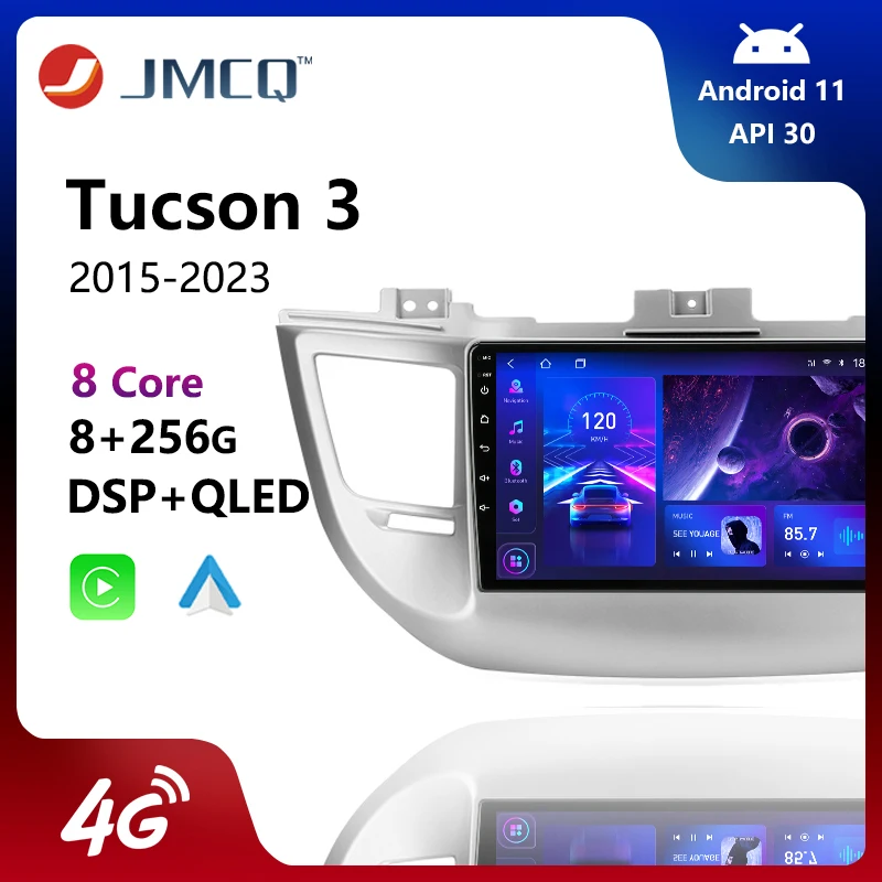 

Автомагнитола JMCQ, 2 Din, Android 10, мультимедийный видеоплеер для Hyundai Tucson 3 IX35 2015-2018, навигация GPS, головное устройство CarPlay