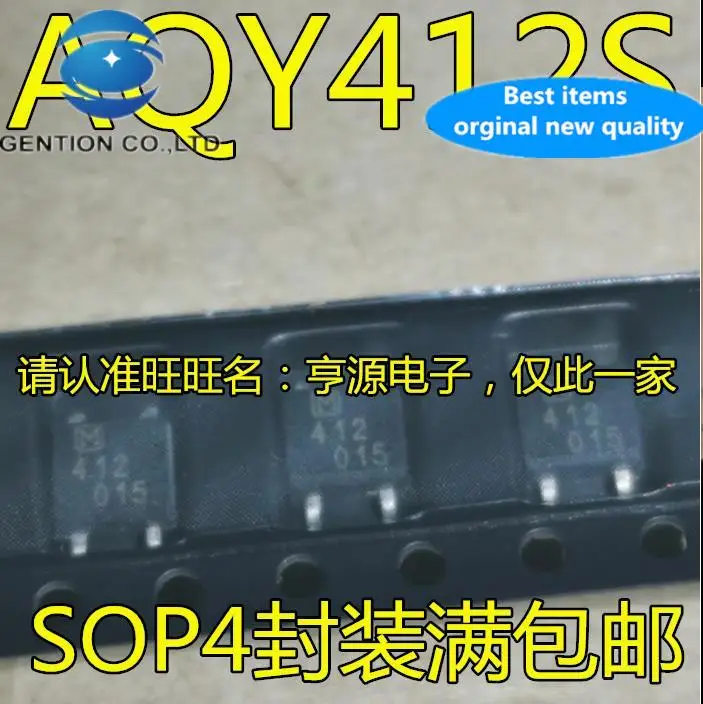 10pcs 100% orginal new  AQY412S AQY412SX silkscreen 412 SOP-4 feet optocoupler normally closed solid state relay