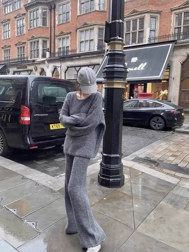 Корейский высококачественный минималистичный однотонный пуловер для женщин