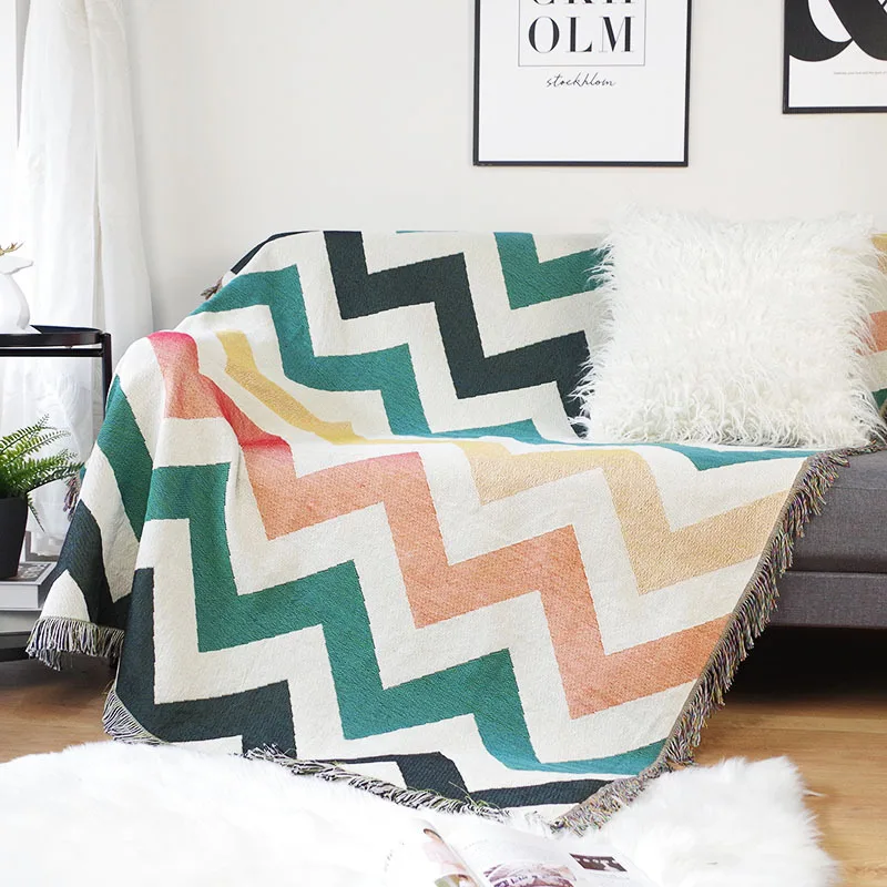 

Soft Tassel Knitted Blankets Plaid Bohemian Tapestry Nap Blanket Vintage Autumn Summer Decor Blanket Sofa Cover Deken Cobertor