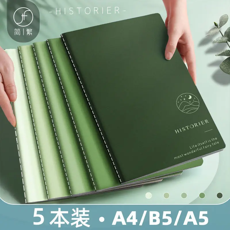 

5ocsCandy-colored Japanese simple A5 grid notebook students classroom horizontal line book girls learning soft-faced notebooks