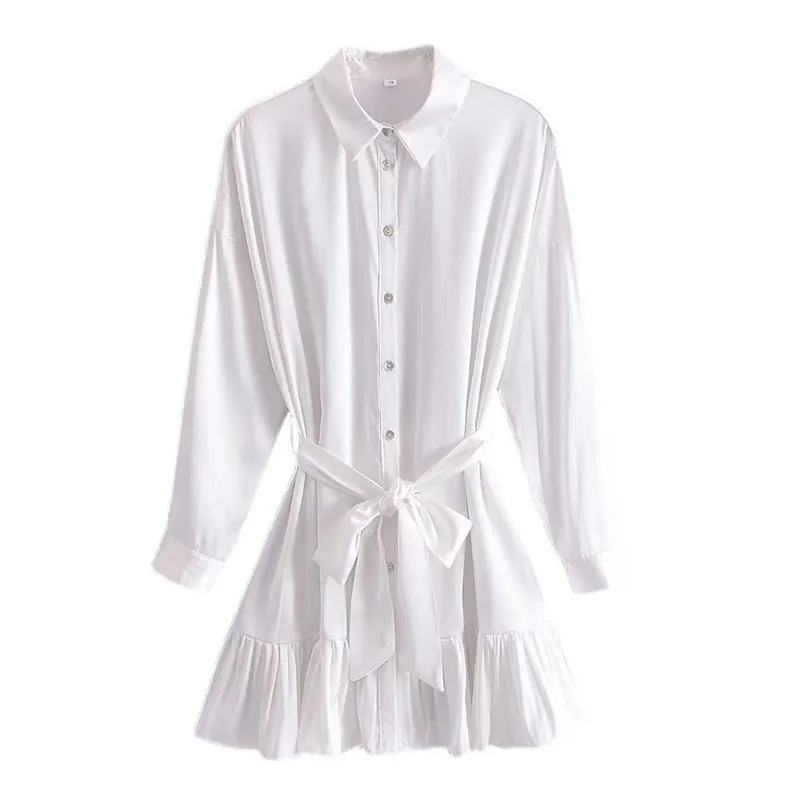 

Женское винтажное мини-платье на пуговицах, с поясом