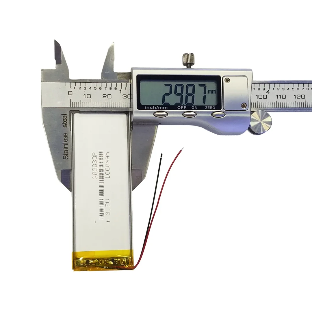 Фото Сменная Li-Po батарея 303080X 3.7V 1000mAh (аналог 303090, 303280, 323085, 3030160) для Bluetooth-клавиатуры Tofu60 №3