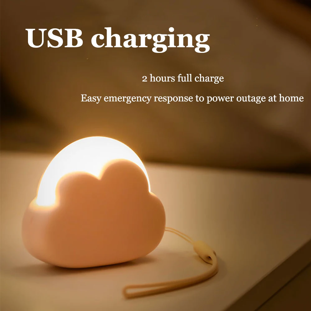 

Настольная лампа для спальни, настольная лампа, подарок на день рождения, новый креативный заряжаемый милый ночсветильник с облаком