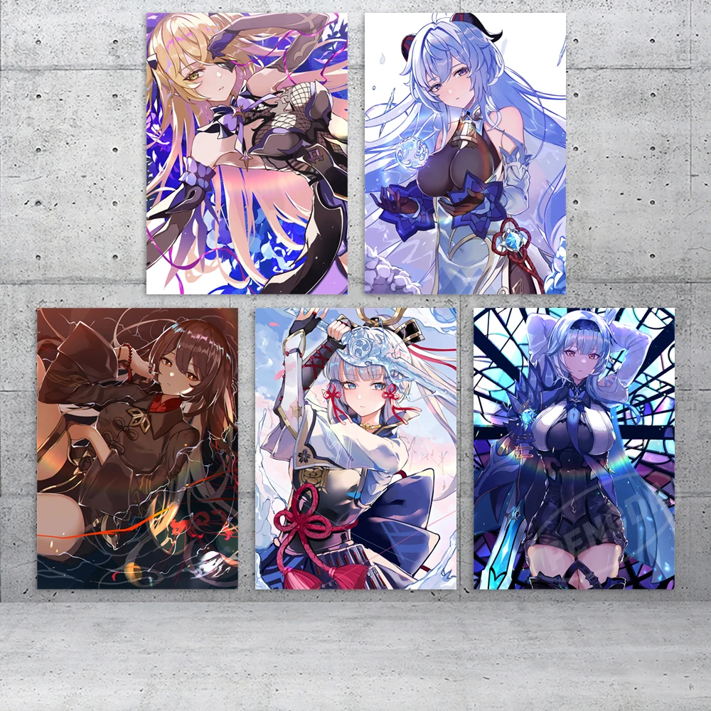 

Home Decor Genshin Impact Canvas HD Naganohara Yoimiya Prints Poster Hu Tao Painting Living Room Game Wall Art Modular Pictures