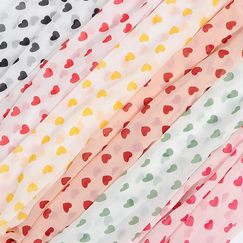 

Шифоновая ткань с принтом измерительные аксессуары для рукоделия женские рубашки Юбки Ткань для шитья Мягкая дышащая белая розовая