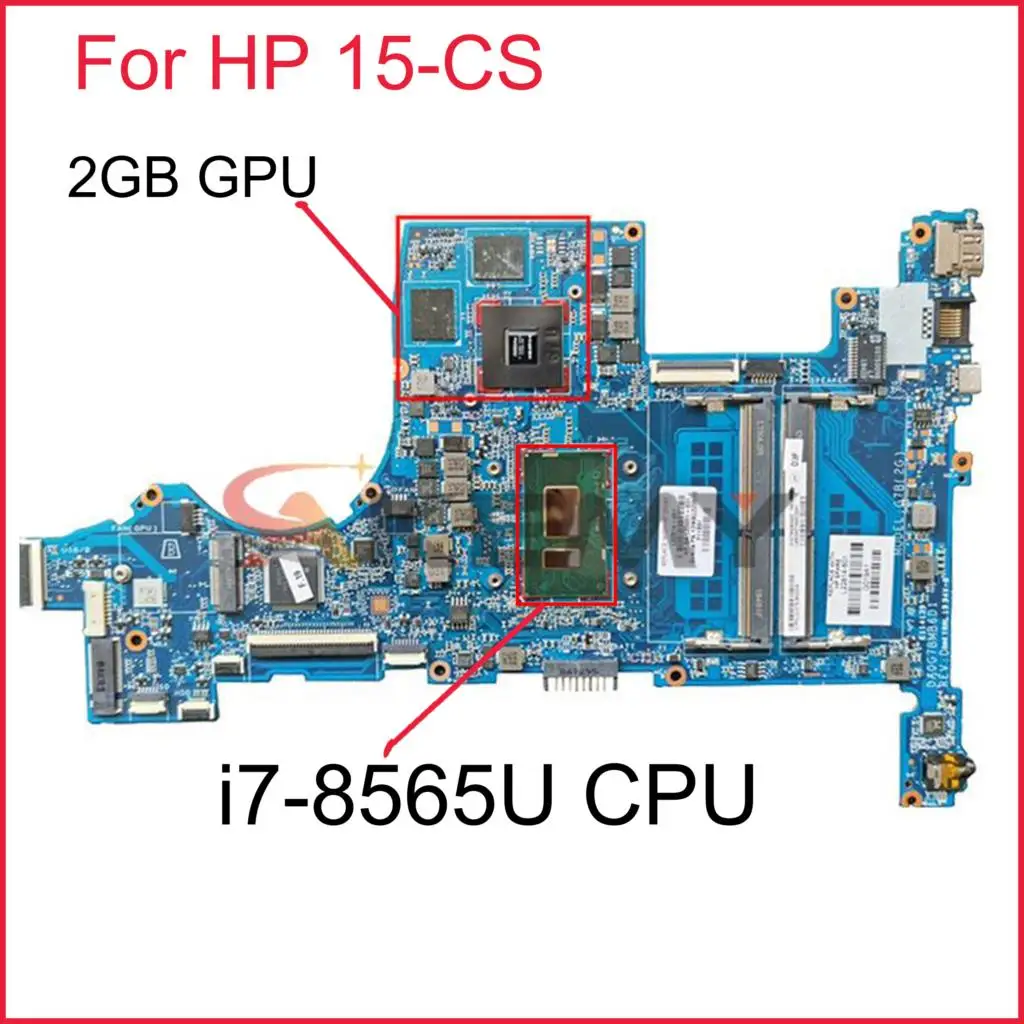 

For HP 15-CS Laptop Motherboard With i7-8565U CPU 2GB GPU DDR4 DA0G7BMB6D1 100% Tested Fast Ship