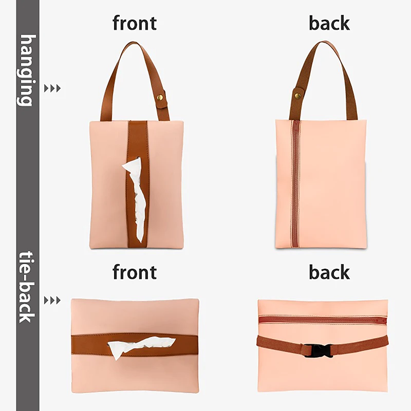 

Car Tissue Box Hanging Leather Drawer Carton Seat Back Nordic Style Hanging Bag