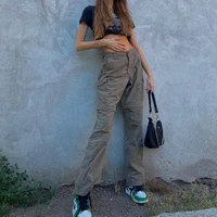 high waist casual jogger pants women harajuku vintage 90s straight leg trousers pocket denim grunge pants y2k aesthetic