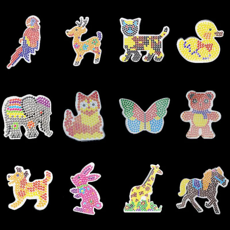 

Hama Beads Template 5mm Perler Beads Base Board with Pattern Paper Pegboards Ironing Fuse Beads Templates Tangram Jigsaw Board